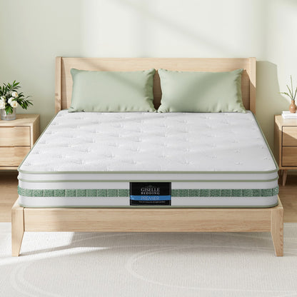 20cm Giselle Mattress Queen Green Tea Mattresses-Furniture &gt; Mattresses &gt; Queen Mattress-PEROZ Accessories