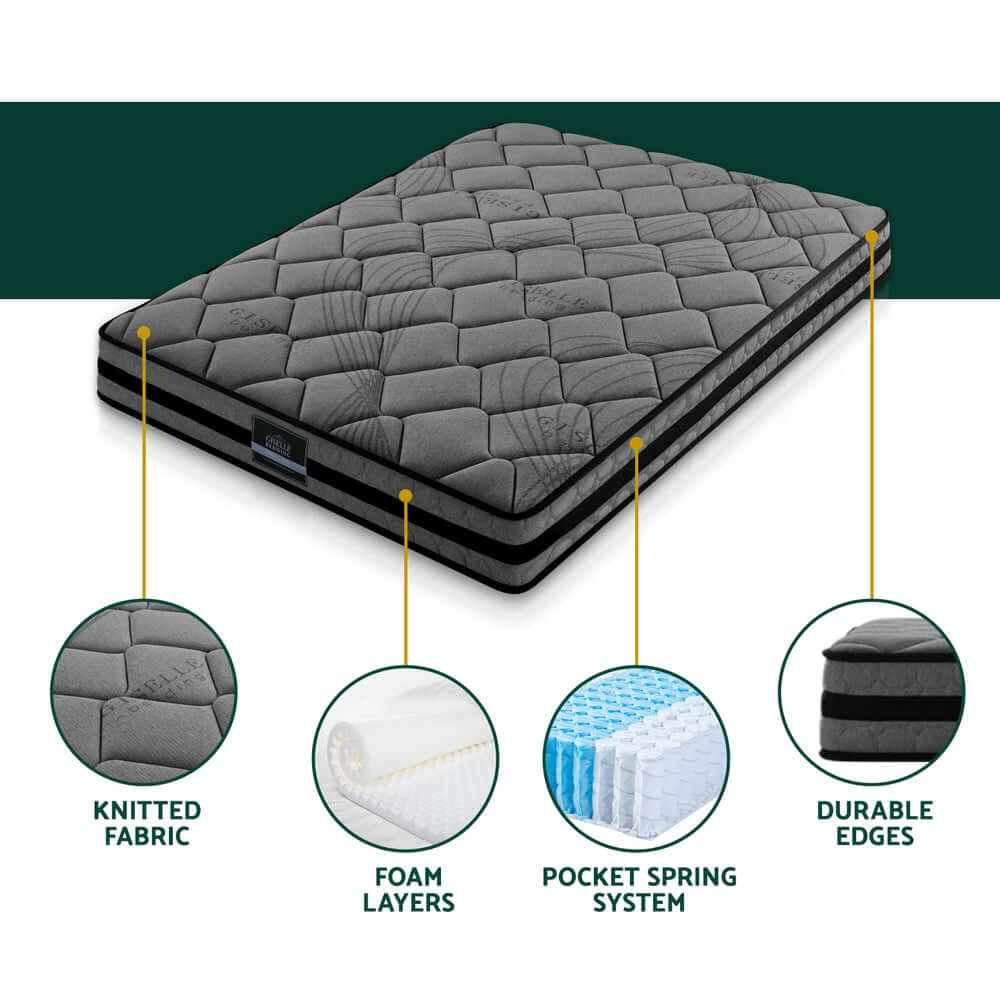 Giselle Bedding 22cm Mattress Medium Firm King-Furniture &gt; Mattresses &gt; King Size Mattress-PEROZ Accessories