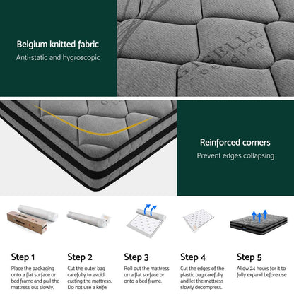Giselle Bedding 22cm Mattress Medium Firm King-Furniture &gt; Mattresses &gt; King Size Mattress-PEROZ Accessories