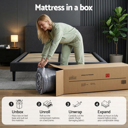 Giselle Bedding 34cm Double Mattress Hybrid, Pocket Spring Bed Mattress-Furniture > Mattresses > Double Mattress-PEROZ Accessories