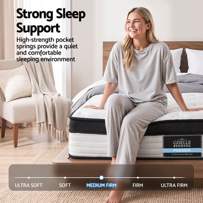 Giselle Bedding 31cm Mattress Euro Top Double-Mattresses-PEROZ Accessories