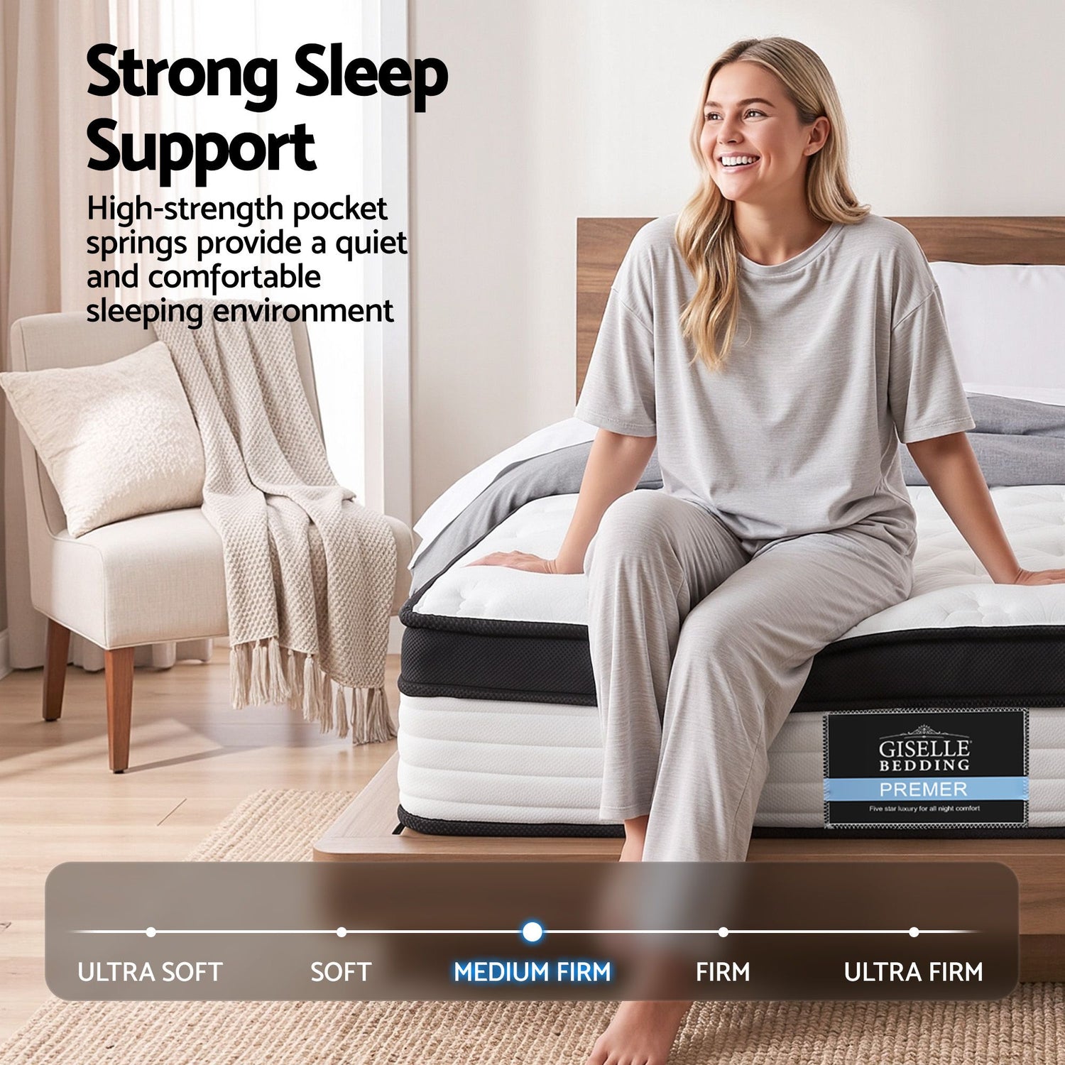 Giselle Bedding 31cm Mattress Euro Top Single-Mattresses-PEROZ Accessories