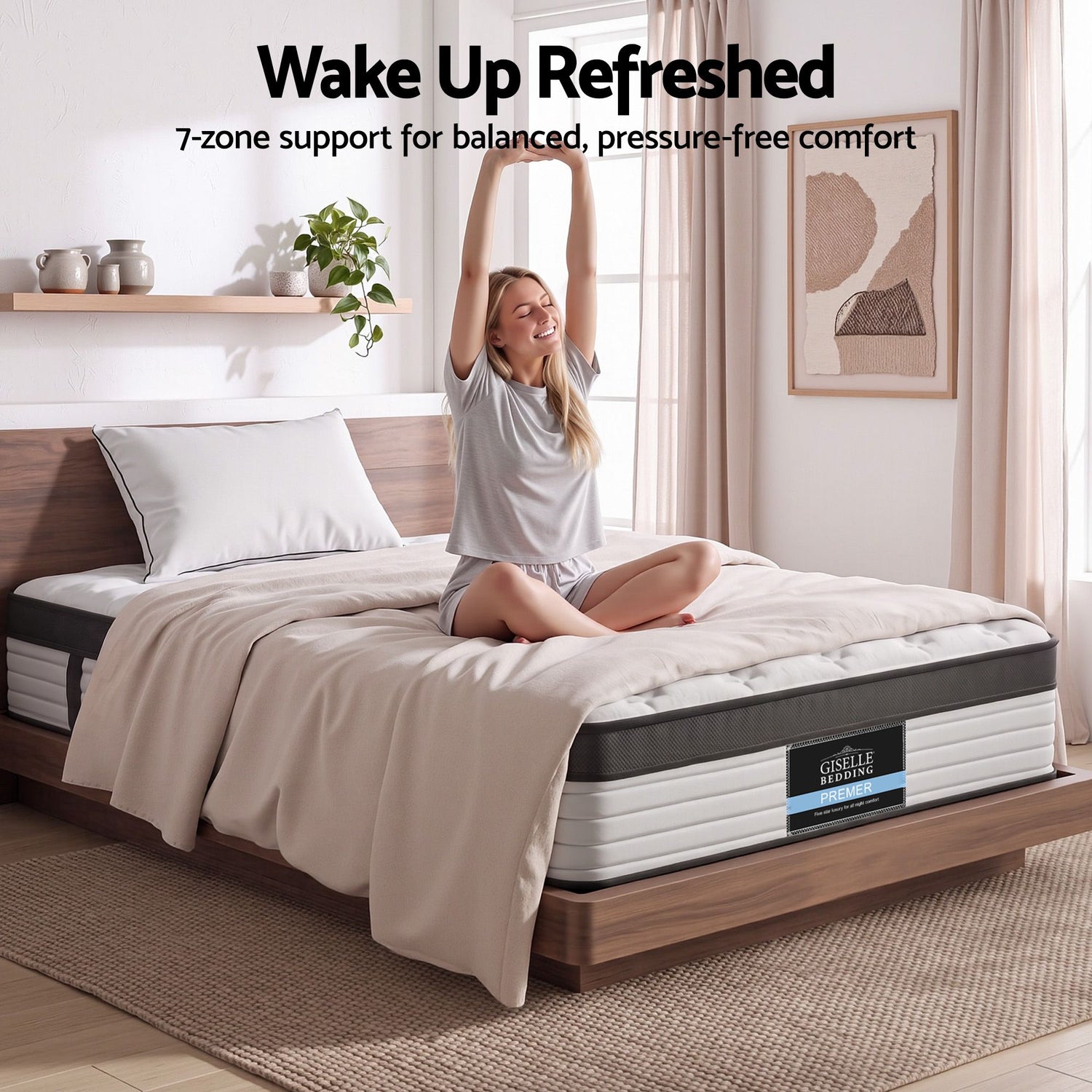 Giselle Bedding 31cm Mattress Euro Top Single-Mattresses-PEROZ Accessories