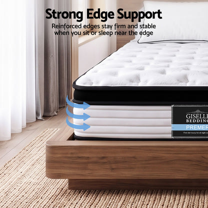 Giselle Bedding 31cm Mattress Euro Top Single-Mattresses-PEROZ Accessories