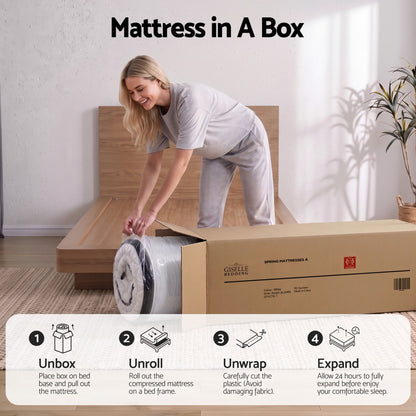 Giselle Bedding 31cm Mattress Euro Top Single-Mattresses-PEROZ Accessories
