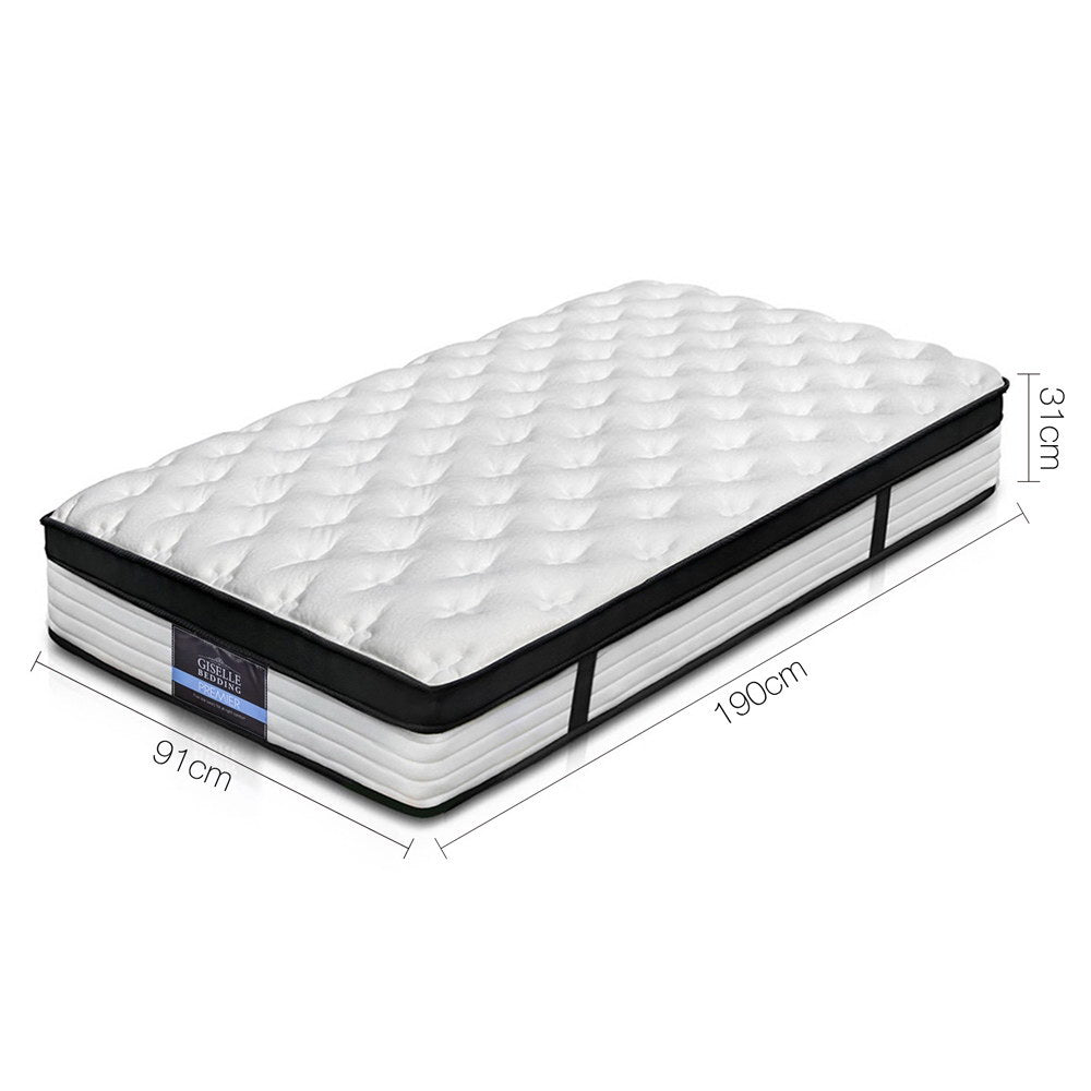 Giselle Bedding 31cm Mattress Euro Top Single-Mattresses-PEROZ Accessories