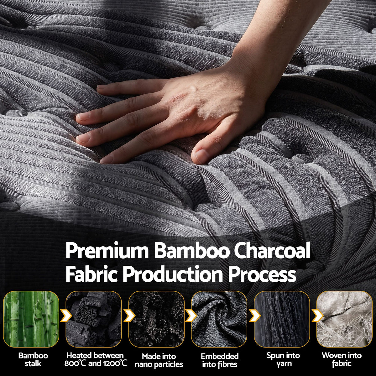 Giselle Bedding 34cm Mattress Bamboo Cover King-Mattresses-PEROZ Accessories