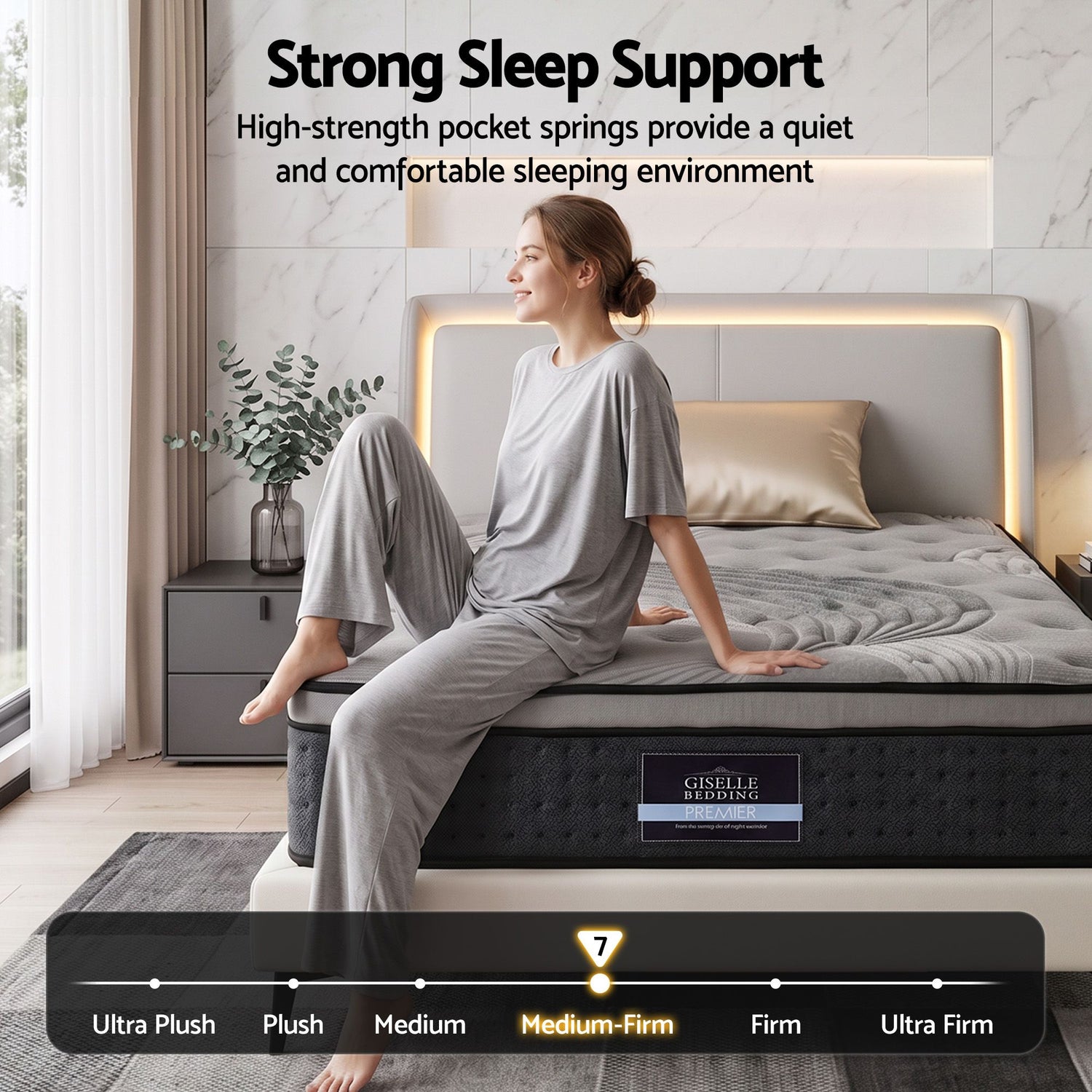 Giselle Bedding 34cm Mattress Bamboo Cover King Single-Mattresses-PEROZ Accessories