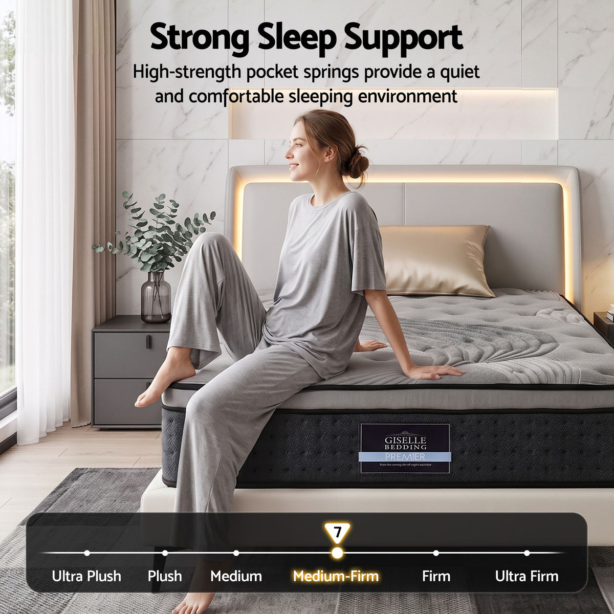 Giselle Bedding 34cm Mattress Bamboo Cover King Single-Mattresses-PEROZ Accessories