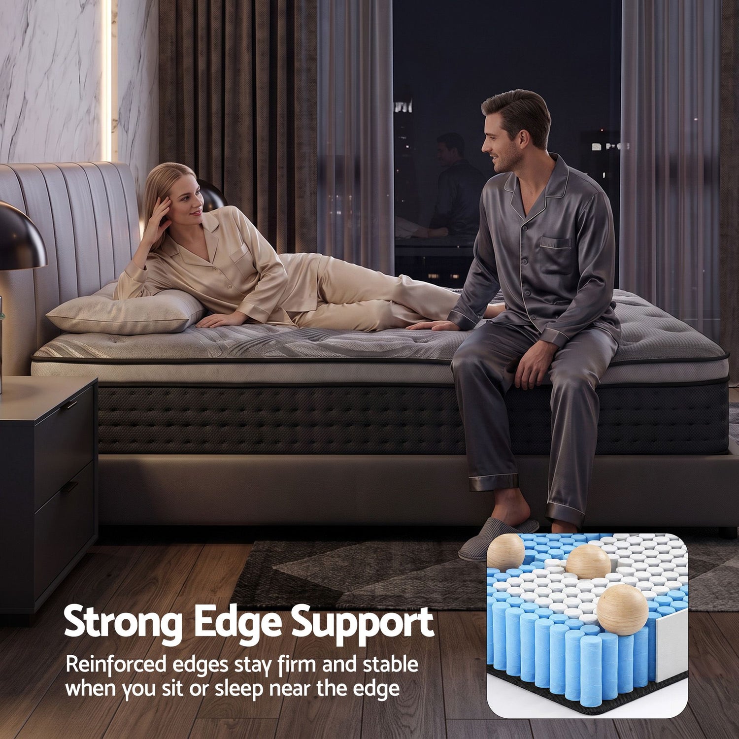 Giselle Bedding 34cm Mattress Bamboo Cover King Single-Mattresses-PEROZ Accessories