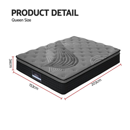 Giselle Bedding 34cm Mattress Bamboo Cover Queen-Mattresses-PEROZ Accessories