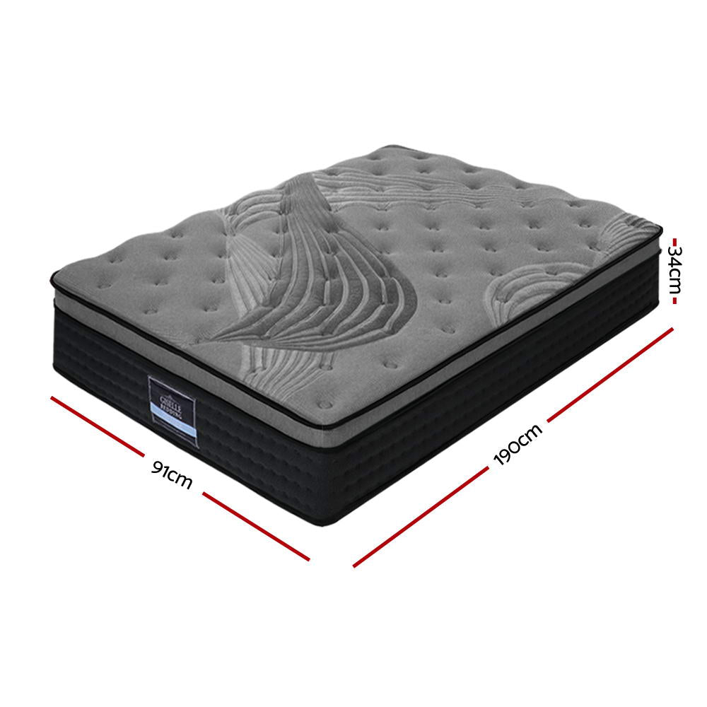 Giselle Bedding 34cm Mattress Bamboo Cover Single-Mattresses-PEROZ Accessories