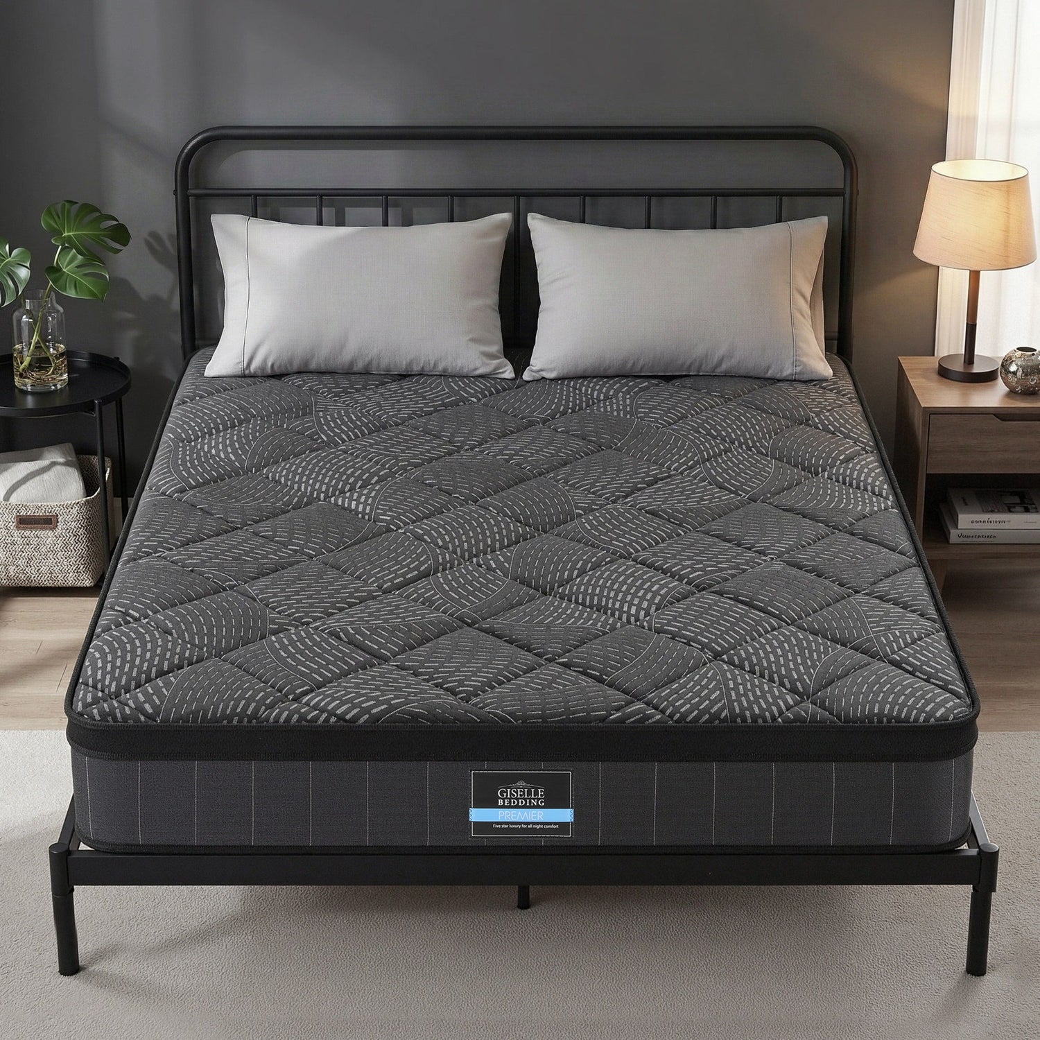 Giselle Bedding Queen Mattress 25cm Pocket Spring Latex Euro Top Medium Firm Bed-Furniture > Mattresses > Queen Mattress-PEROZ Accessories