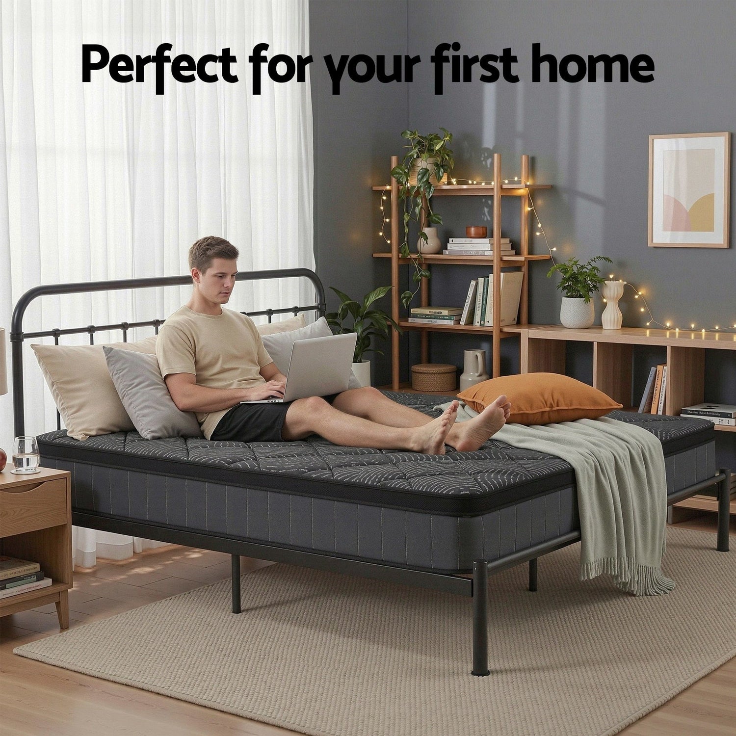 Giselle Bedding Queen Mattress 25cm Pocket Spring Latex Euro Top Medium Firm Bed-Furniture > Mattresses > Queen Mattress-PEROZ Accessories