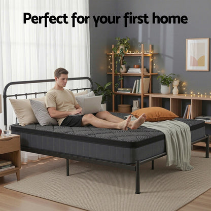 Giselle Bedding Queen Mattress 25cm Pocket Spring Latex Euro Top Medium Firm Bed-Furniture > Mattresses > Queen Mattress-PEROZ Accessories