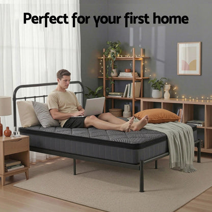 Giselle Bedding Single Mattress 25cm Pocket Spring Latex Euro Top Medium Firm Bed-Furniture > Mattresses > Single Mattress-PEROZ Accessories