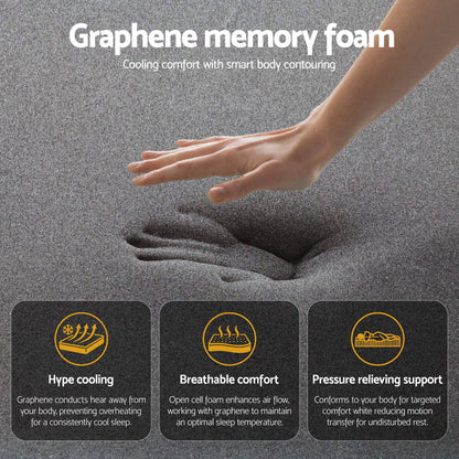 Giselle Bedding 35cm Mattress Graphene Memory Foam Medium Firm Euro Top Mattresses Double-Furniture > Mattresses > Double Mattress-PEROZ Accessories