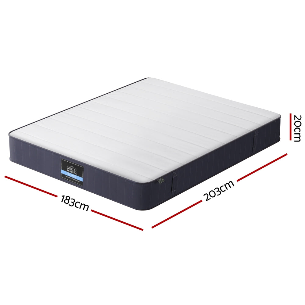 20cm Giselle Mattress King Bed Pocket Spring Mattresses-Furniture &gt; Mattresses &gt; King Size Mattress-PEROZ Accessories