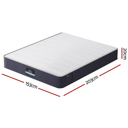 20cm Giselle Mattress Queen Bed Pocket Spring Mattresses-Furniture &gt; Mattresses &gt; Queen Mattress-PEROZ Accessories