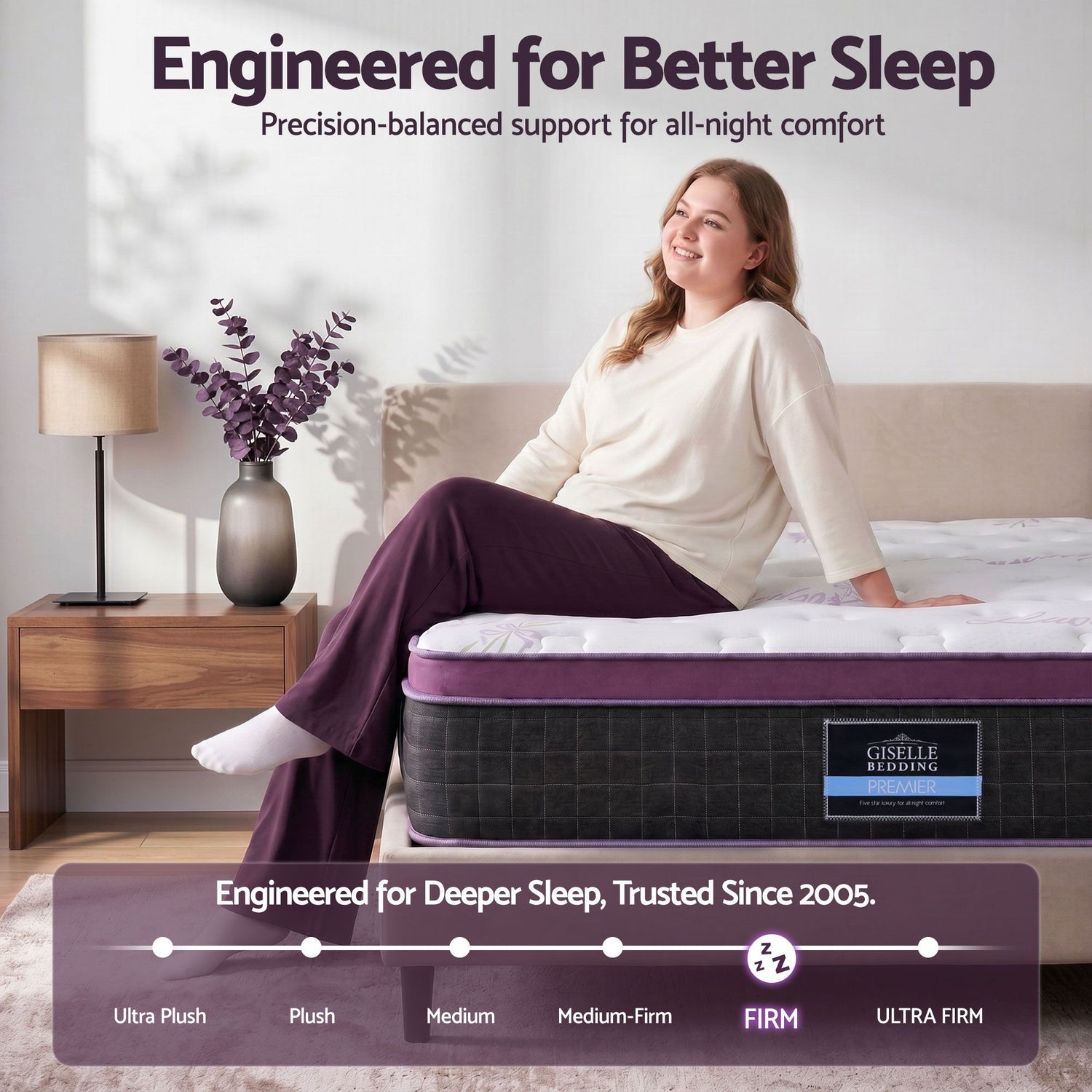 Giselle Double Euro Top Mattress Firm Pocket Spring Edge Support