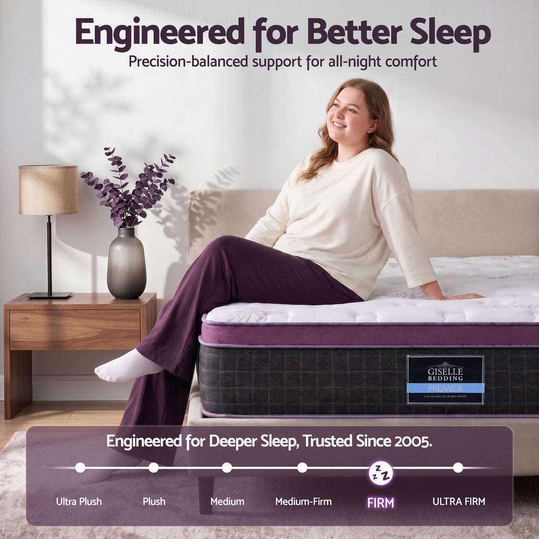 Giselle Queen Euro Top Mattress Firm Pocket Spring Edge Support-Furniture > Mattresses > Queen Mattress-PEROZ Accessories