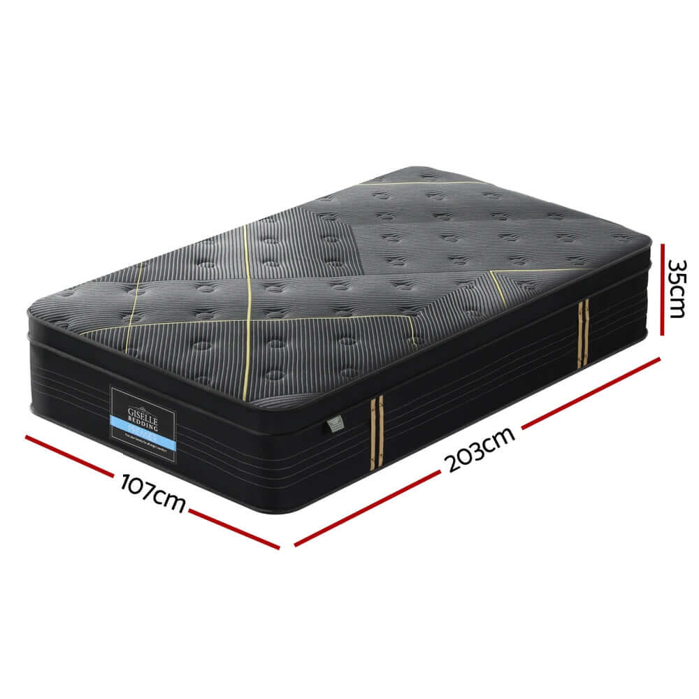 35cm Giselle Mattress King Single Bed Bamboo Pocket Firm Foam-Furniture &gt; Mattresses &gt; King Single Mattress-PEROZ Accessories