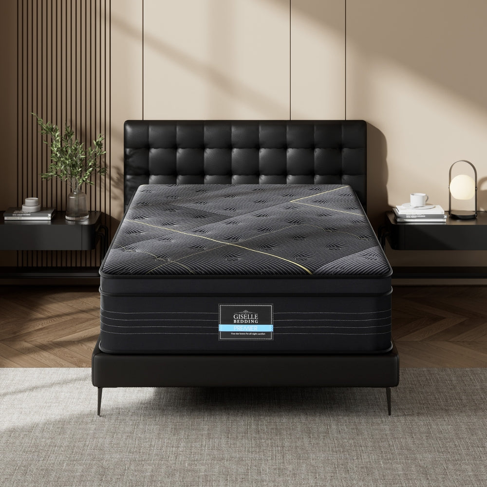 35cm Giselle Mattress King Single Bed Bamboo Pocket Firm Foam-Furniture > Mattresses > King Single Mattress-PEROZ Accessories