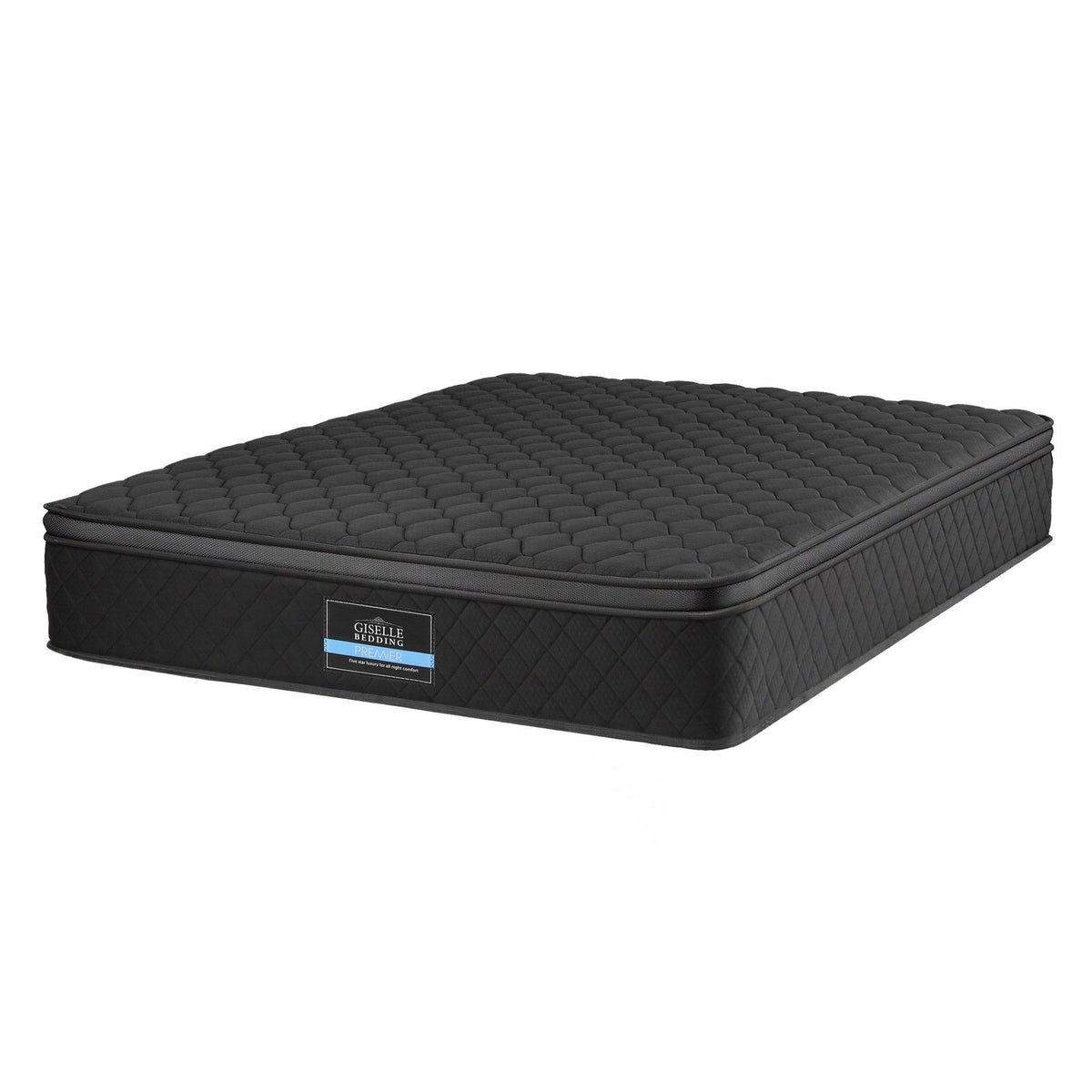 Giselle Bedding King Mattress 34cm Euro Top with 5-Zone Pocket Spring Support Black-Furniture > Mattresses > King Size Mattress-PEROZ Accessories
