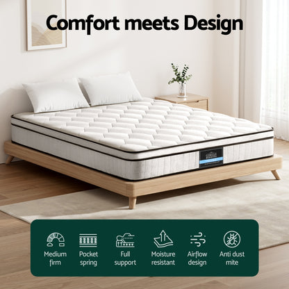 22cm Giselle Mattress Queen Size-Furniture &gt; Mattresses &gt; Queen Mattress-PEROZ Accessories