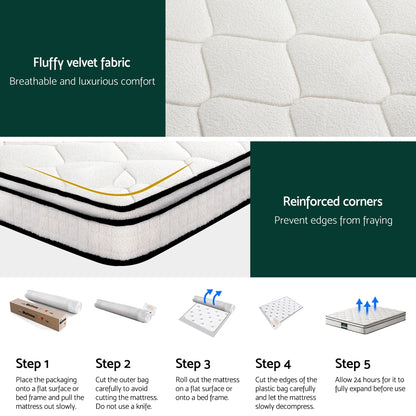 22cm Giselle Mattress Queen Size-Furniture &gt; Mattresses &gt; Queen Mattress-PEROZ Accessories
