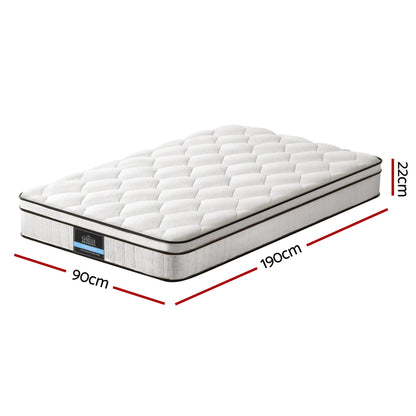 22cm Giselle Mattress Single Size-Furniture &gt; Mattresses &gt; Single Mattress-PEROZ Accessories