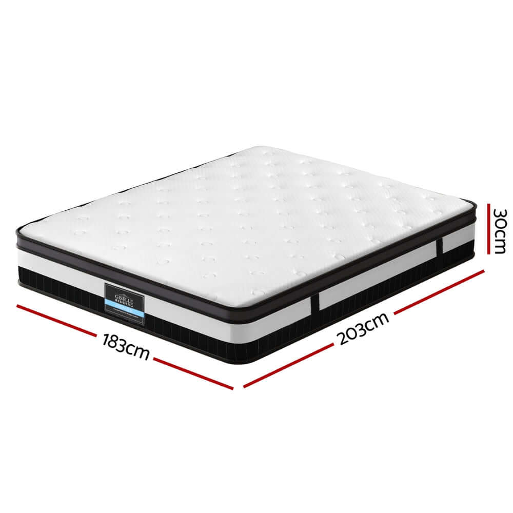 30cm Giselle Mattress King Size-Furniture &gt; Mattresses &gt; King Size Mattress-PEROZ Accessories