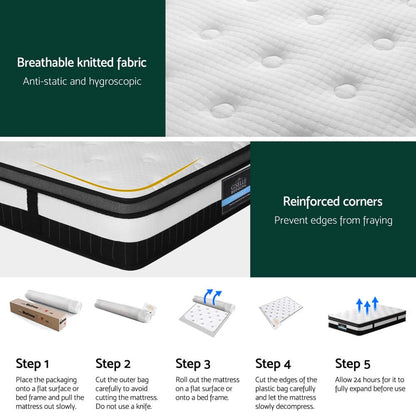 30cm Giselle Mattress KS Size-Furniture &gt; Mattresses &gt; King Single Mattress-PEROZ Accessories