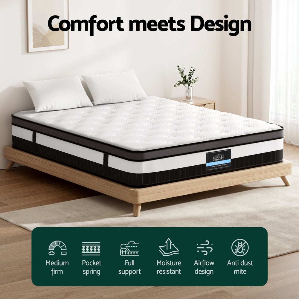 30cm Giselle Mattress Queen Size-Furniture &gt; Mattresses &gt; Queen Mattress-PEROZ Accessories