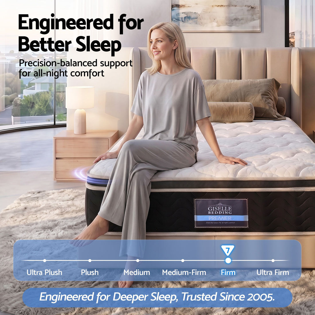 Giselle 35cm King Single Mattress Firm with Copper Memory Foam and Edge Support-Furniture > Mattresses > King Single Mattress-PEROZ Accessories