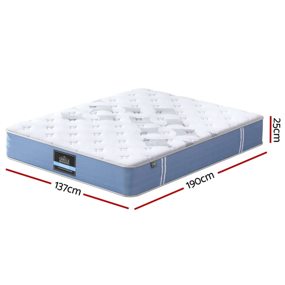 25cm Giselle Mattress Double Bed Pocket Spring Mattresses-Furniture &gt; Mattresses &gt; Double Mattress-PEROZ Accessories