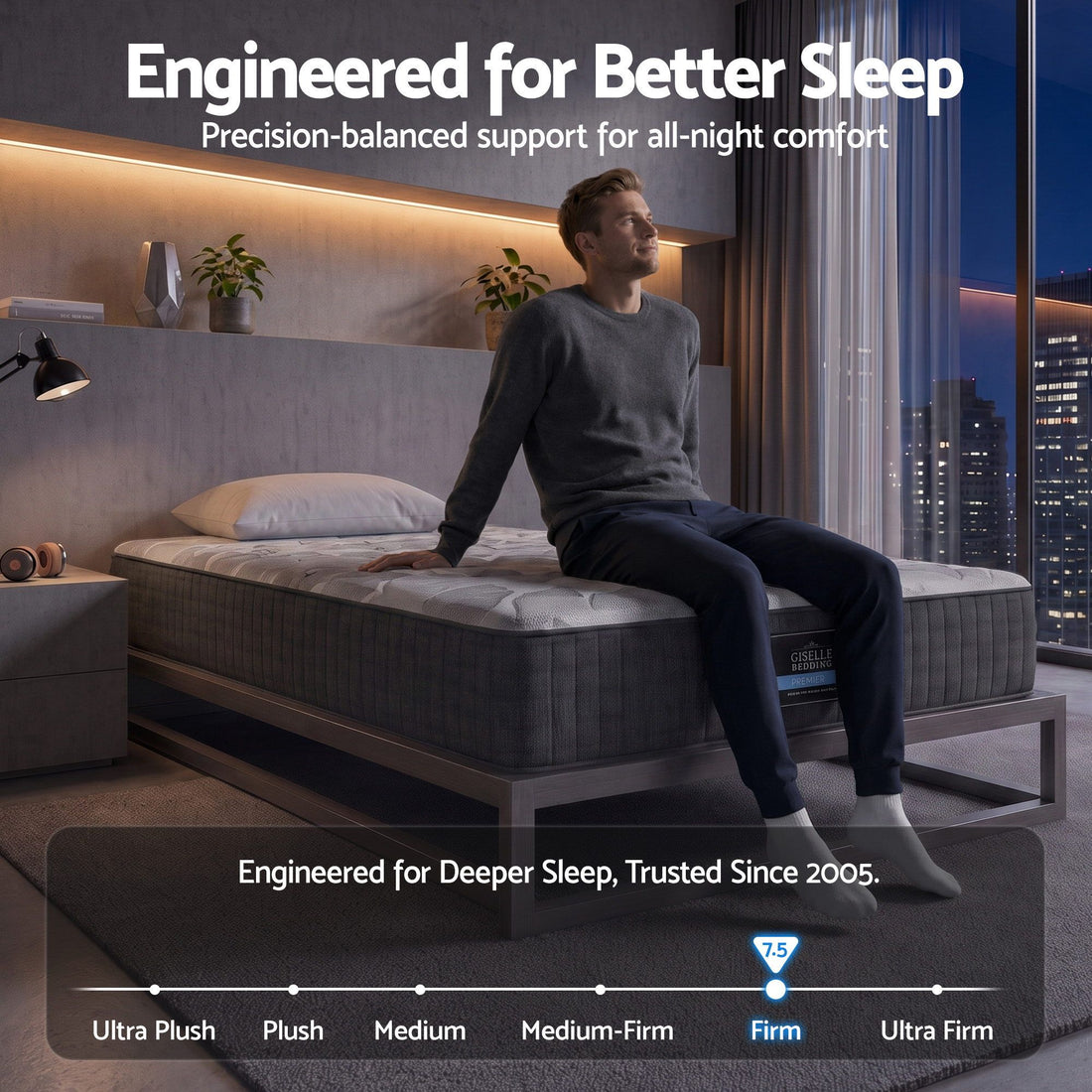 Giselle 30cm Single Mattress with Edge Support and 5-Zone Comfort-Furniture > Mattresses > Single Mattress-PEROZ Accessories