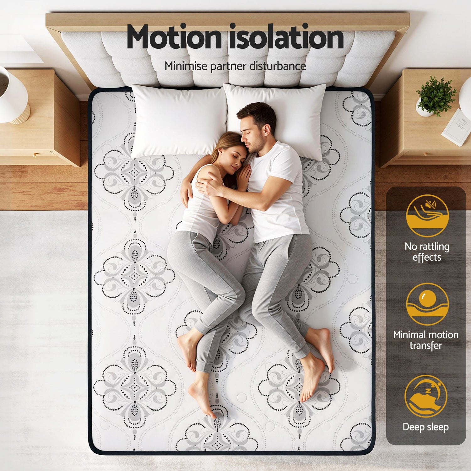 Giselle Bedding 30cm Mattress Pocket Spring Medium Firm Foam Euro Top Double-Furniture > Mattresses > Double Mattress-PEROZ Accessories