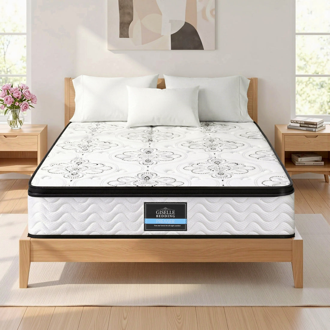 Giselle Bedding 30cm Mattress Pocket Spring Medium Firm Foam Euro Top King-Furniture > Mattresses > King Size Mattress-PEROZ Accessories