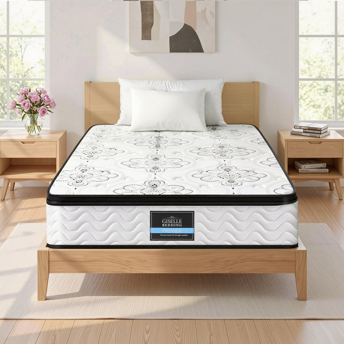 Giselle Bedding 30cm Mattress Pocket Spring Medium Firm Foam Euro Top Single-Furniture > Mattresses > Single Mattress-PEROZ Accessories