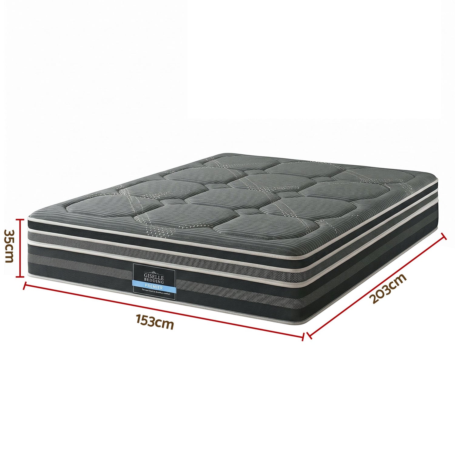 Giselle Mattress 35cm Hybrid Pocket Spring Euro Top Queen-Mattresses-PEROZ Accessories
