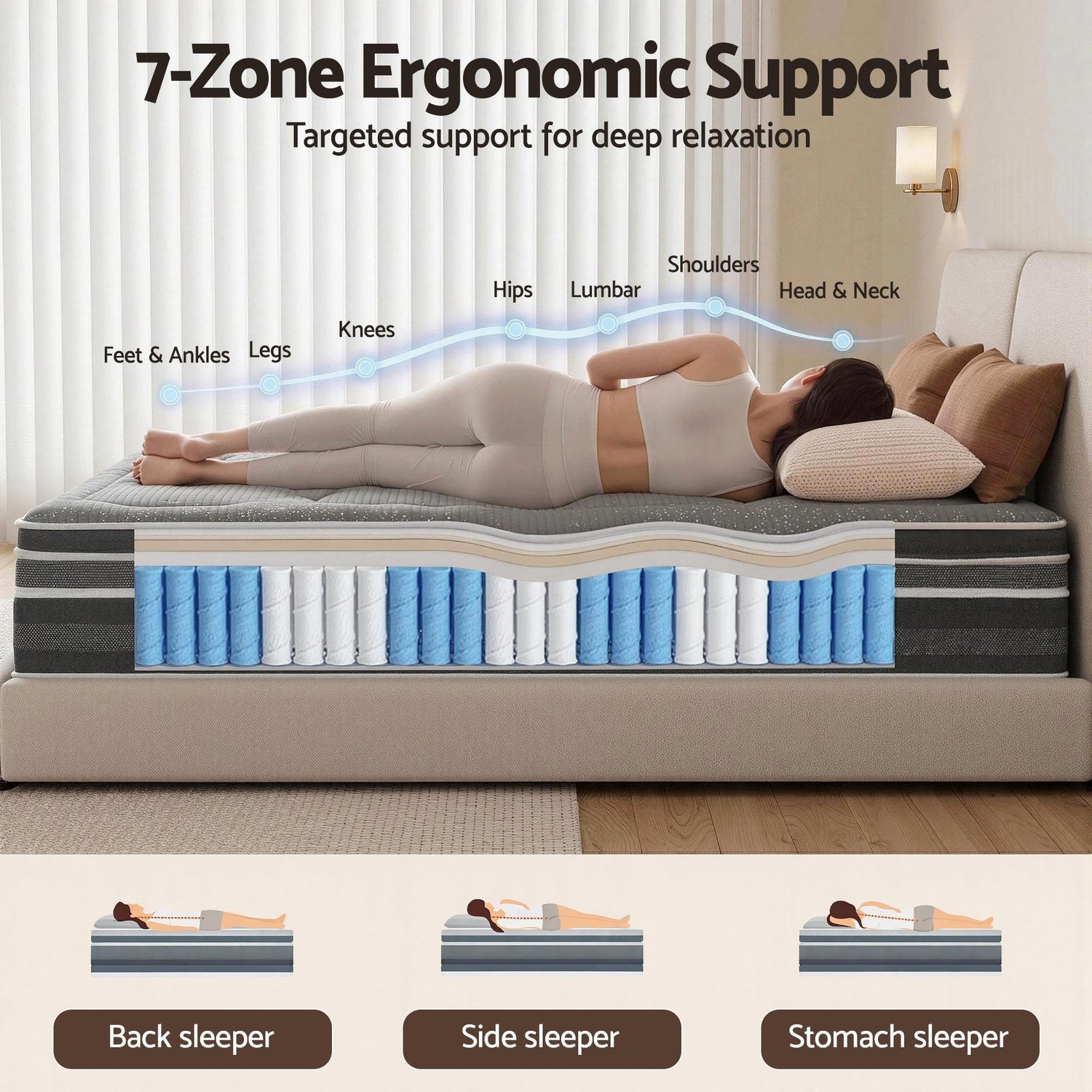 Giselle Mattress 35cm Hybrid Pocket Spring Euro Top Queen-Mattresses-PEROZ Accessories