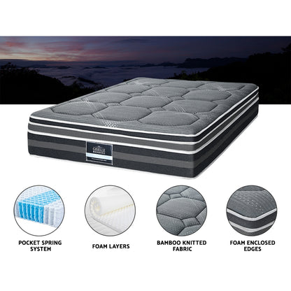 Giselle Bedding 35cm Mattress Bamboo Cover Queen-Mattresses-PEROZ Accessories