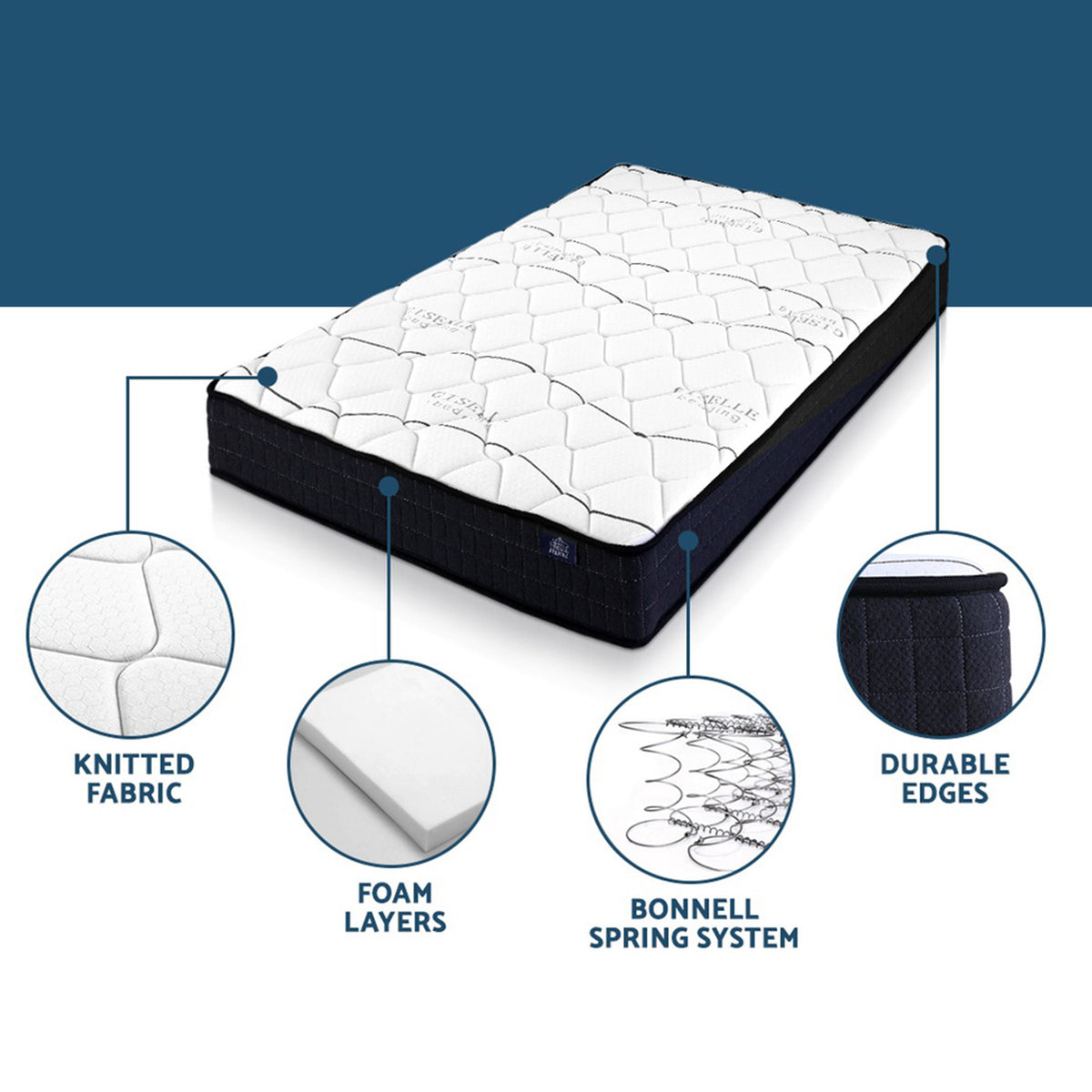 Giselle Bedding 16cm Mattress Medium Firm King Single-Mattresses-PEROZ Accessories