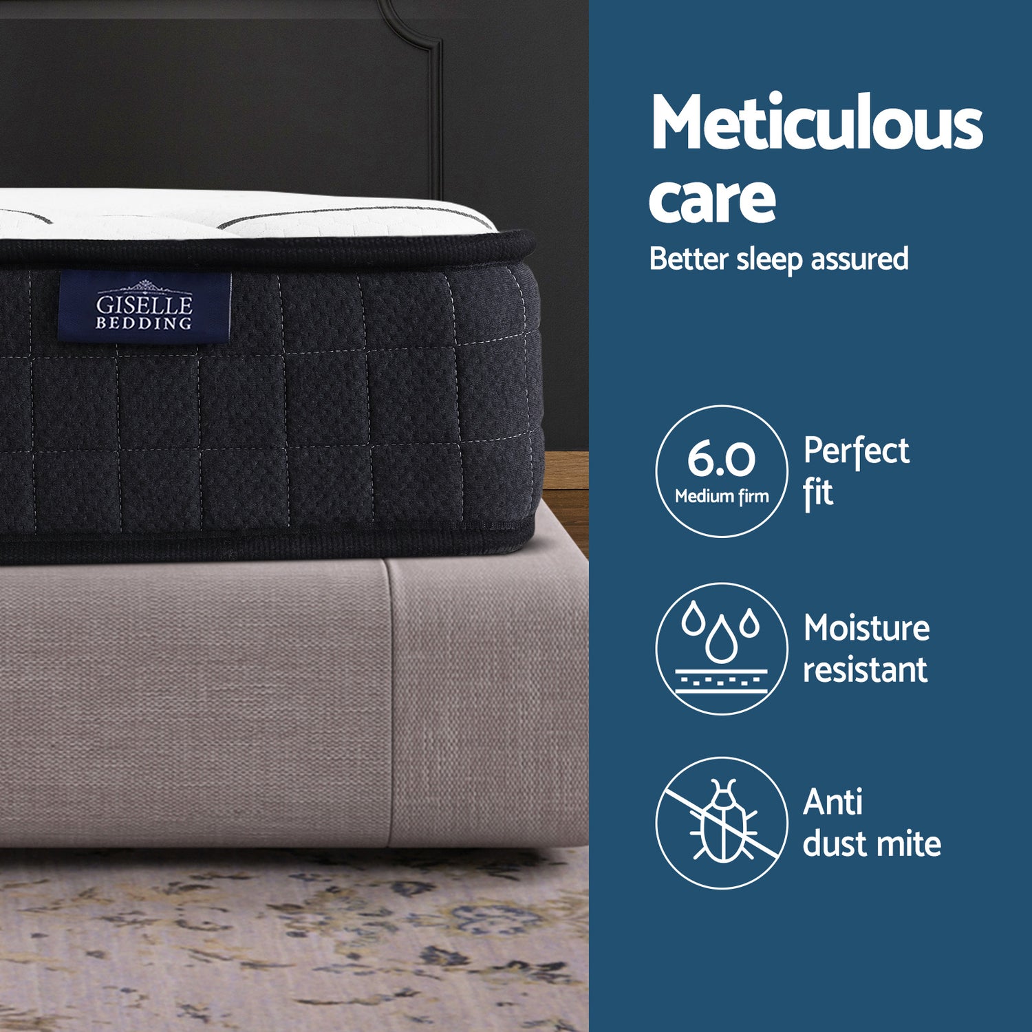 Giselle Bedding 16cm Mattress Medium Firm Queen-Mattresses-PEROZ Accessories