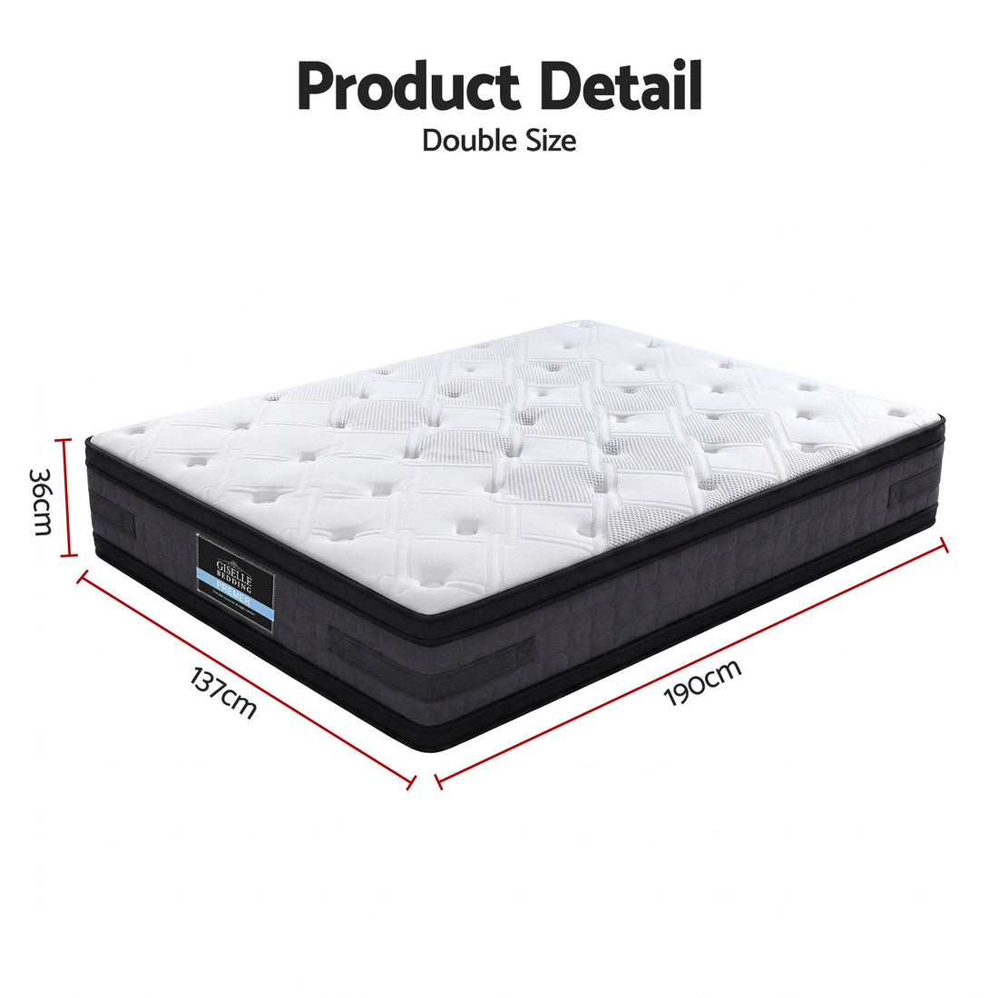 Giselle Bedding 36cm Mattress Cool Gel Memory Foam Double-Mattresses-PEROZ Accessories