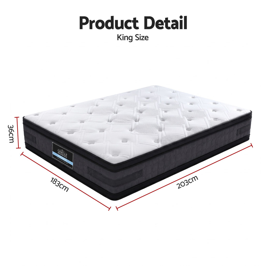 Giselle Bedding 36cm Mattress Cool Gel Memory Foam King-Mattresses-PEROZ Accessories