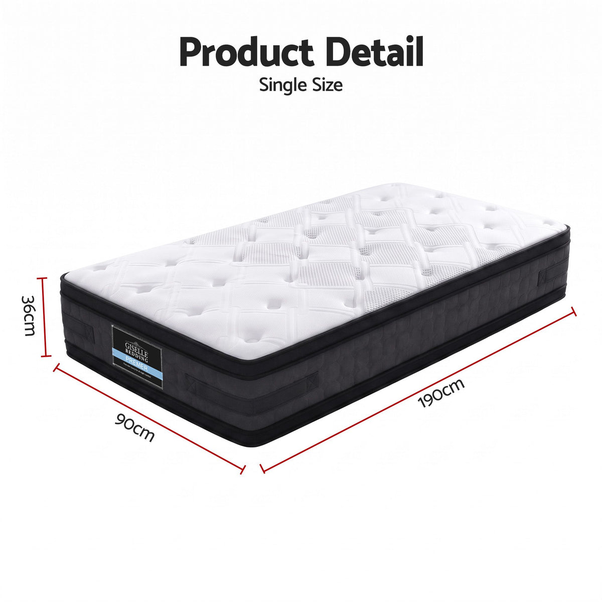 Giselle Bedding 36cm Mattress Cool Gel Memory Foam Single-Mattresses-PEROZ Accessories