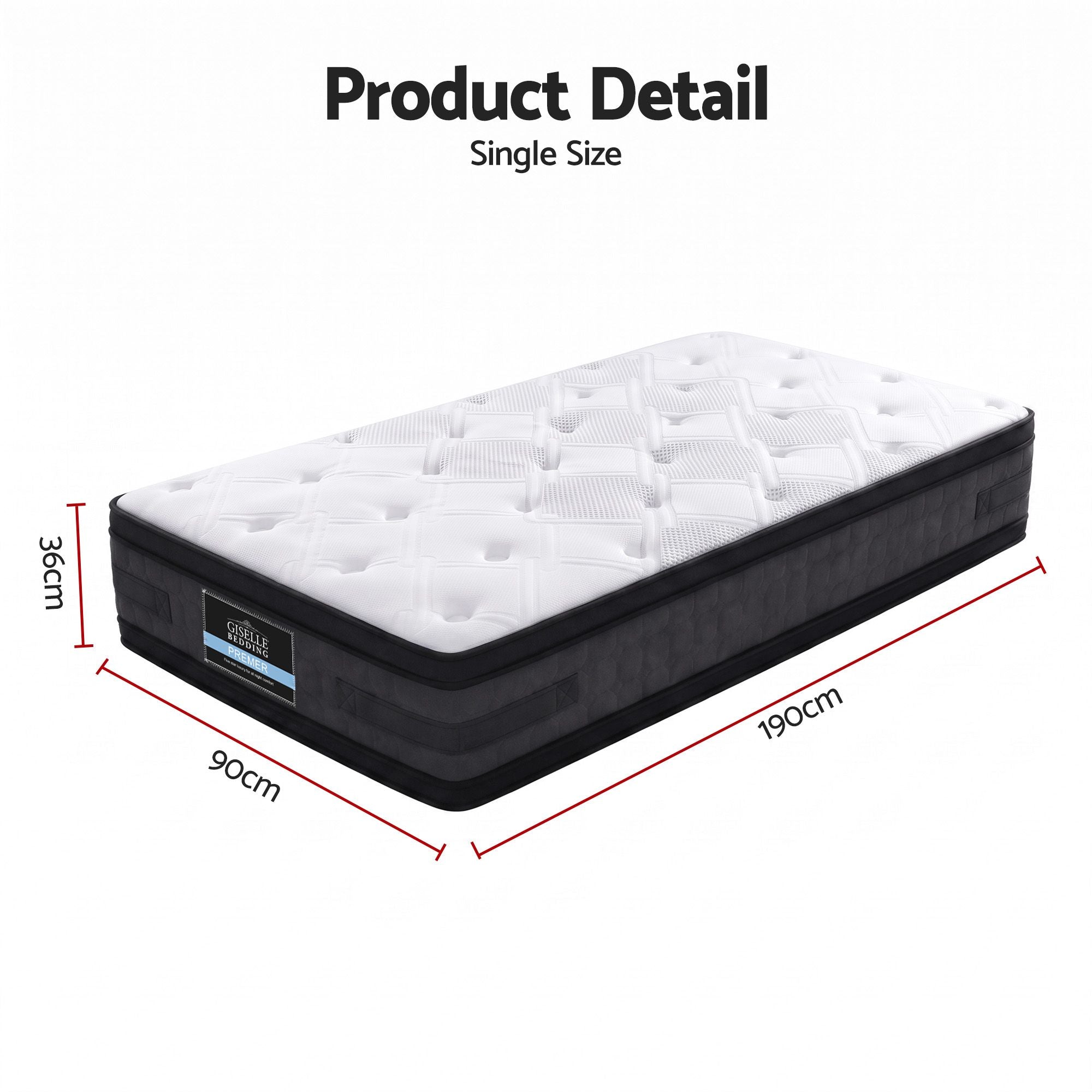 Giselle Bedding 36cm Mattress Cool Gel Memory Foam Single-Mattresses-PEROZ Accessories