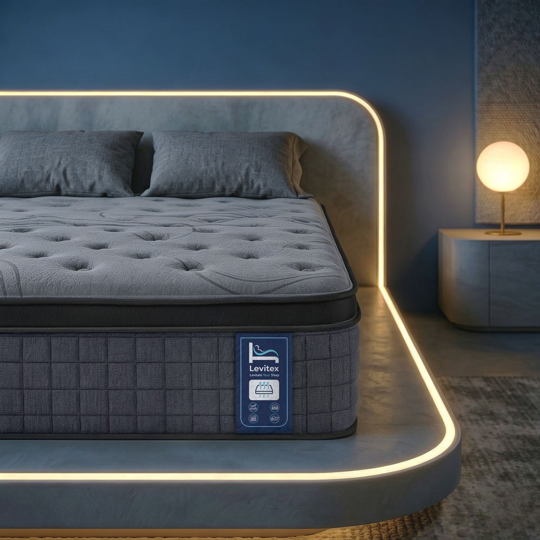 Levitex 33 cm Mattress 8.0 Extra Firm 7-Zone Pocket Spring Mattress with Dual-Row Edge Support &amp; Breathable Knit Cover Double-Furniture > Mattresses > Double Mattress-PEROZ Accessories